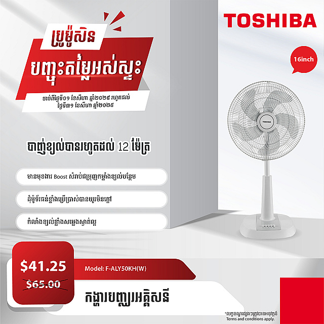 Toshiba Electric Fan 16 inch